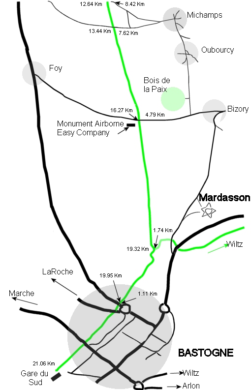 Tracé ravel Houffalize - Bastogne