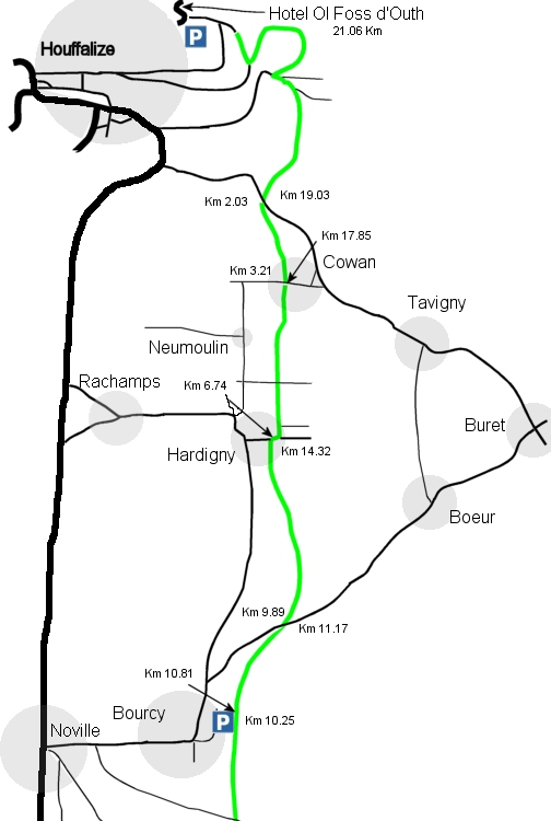 Tracé ravel Houffalize - Bastogne